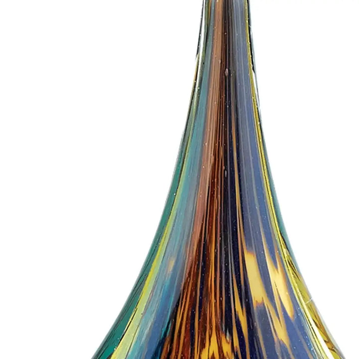 11 MultiColor Art Glass Teardrop on Crystal Base - Art Glass