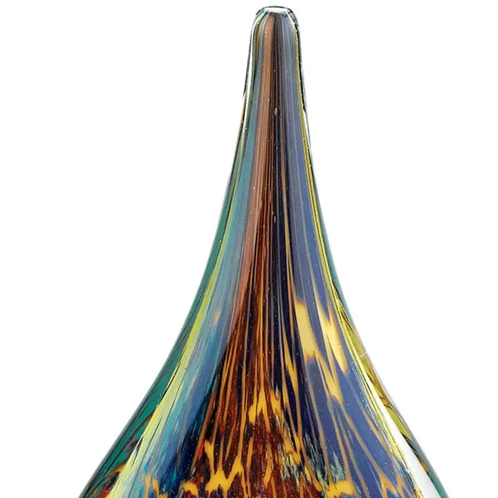 11 MultiColor Art Glass Teardrop on Crystal Base - Art Glass