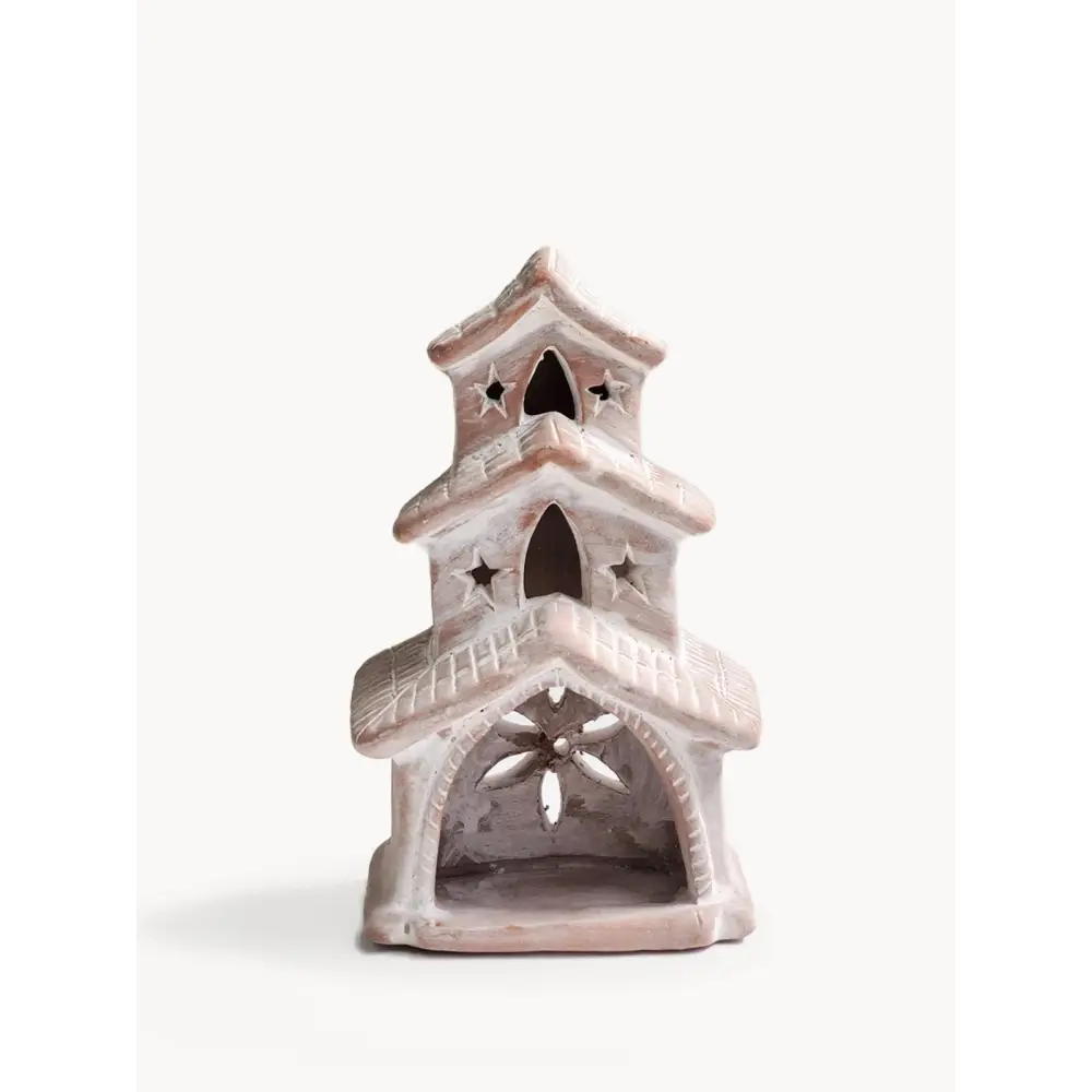 Terracotta Tea Light Candle Holder - House - EcofiedHome