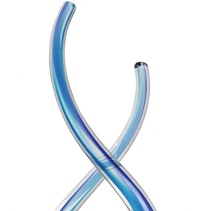 14 Contemporary Blue Art Glass Centerpiece - EcofiedHome