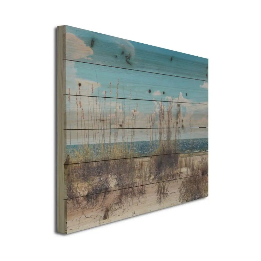 26" Ocean Sand Dunes Wood Plank Wall Art - EcofiedHome