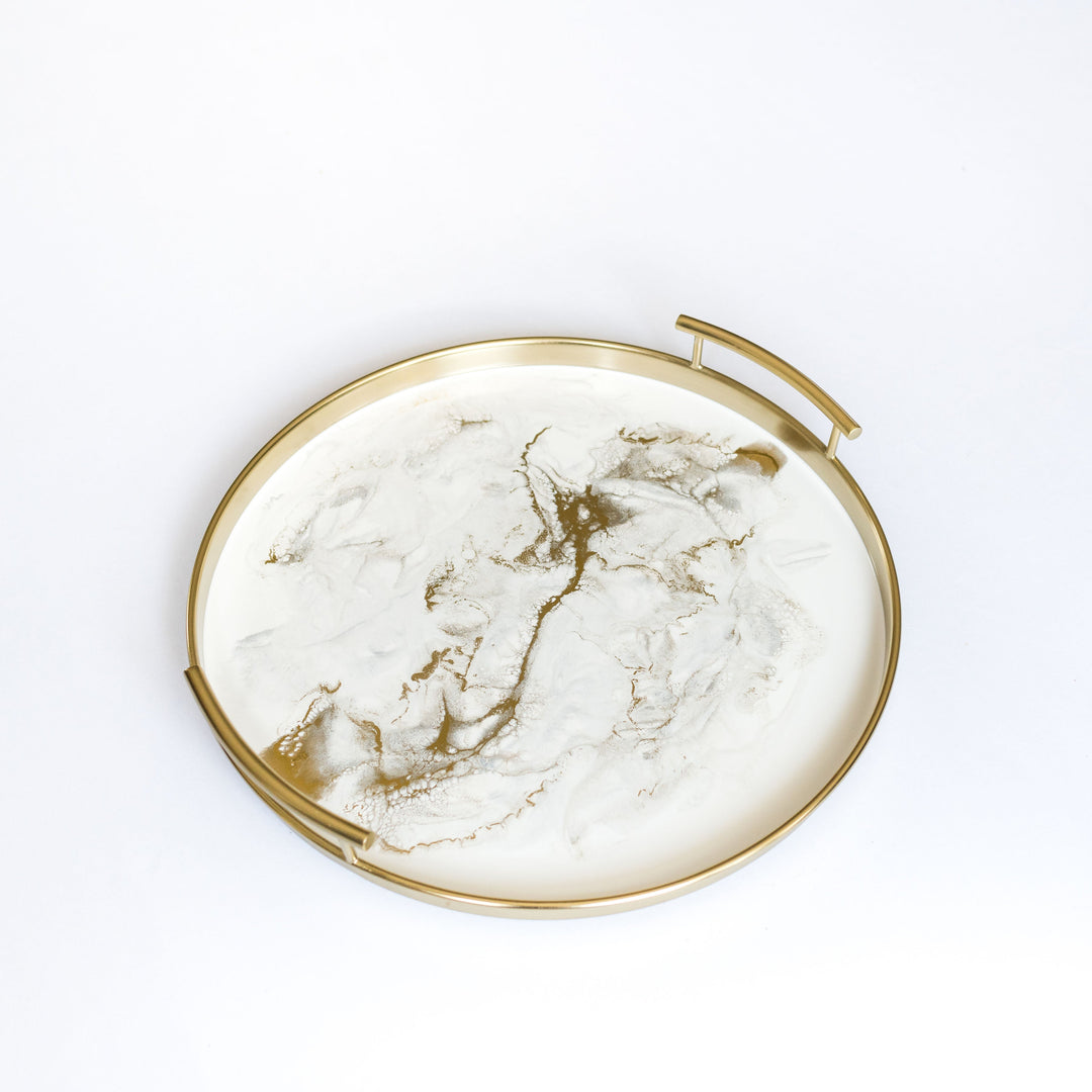 Back in stock! Resin Gold Round Tray-3