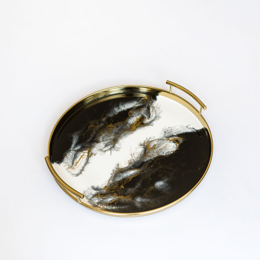 Back in stock! Resin Gold Round Tray-2
