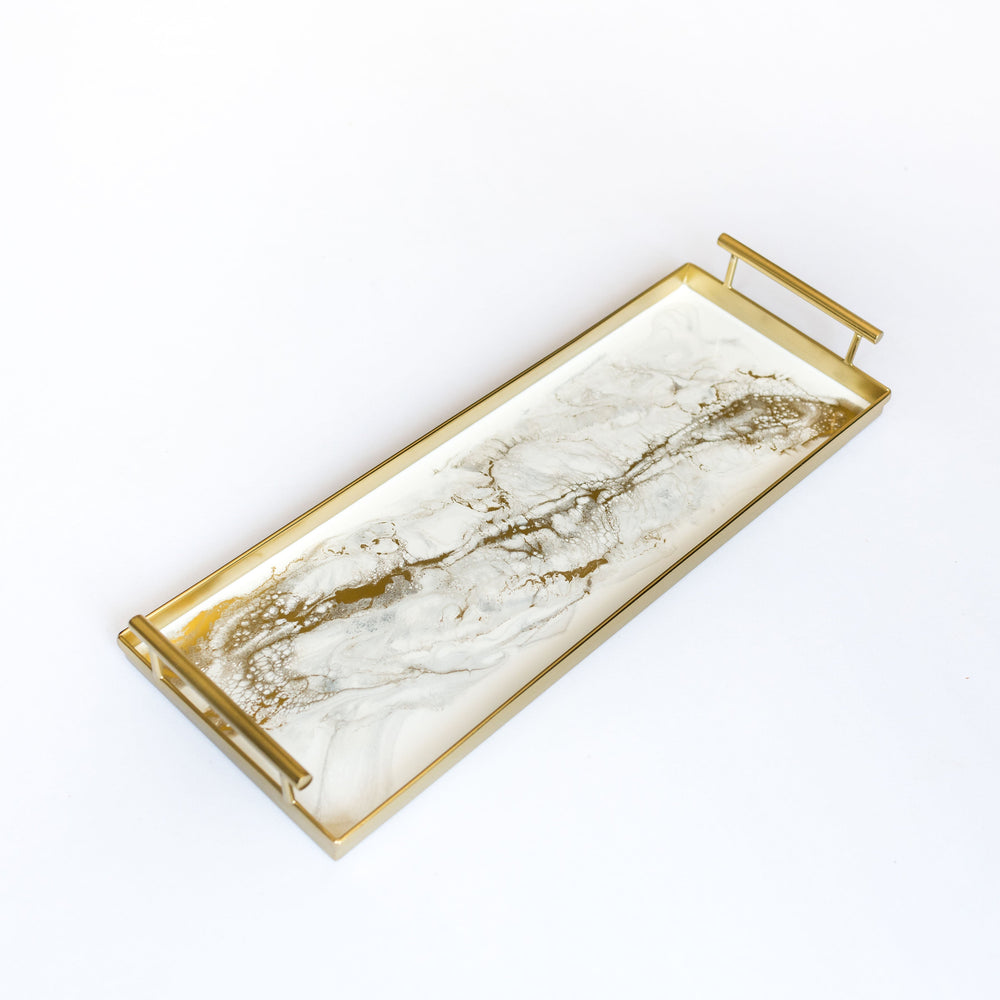 Back in Stock! Resin Gold Rectangle Tray-1