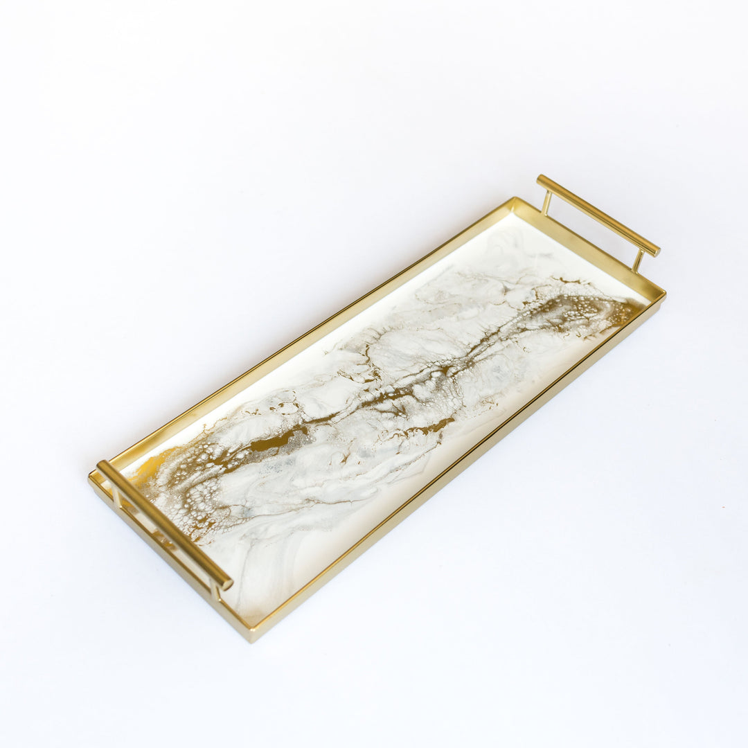 Back in Stock! Resin Gold Rectangle Tray-1