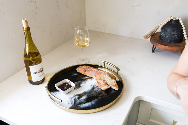 Back in stock! Resin Gold Round Tray-0