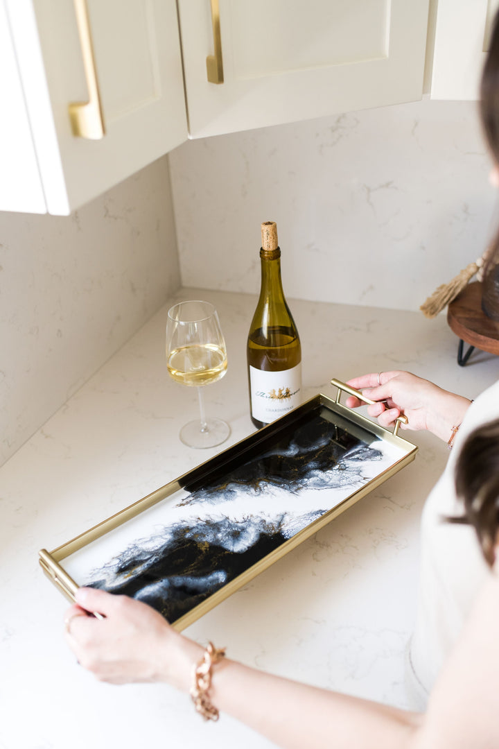 Back in Stock! Resin Gold Rectangle Tray-3