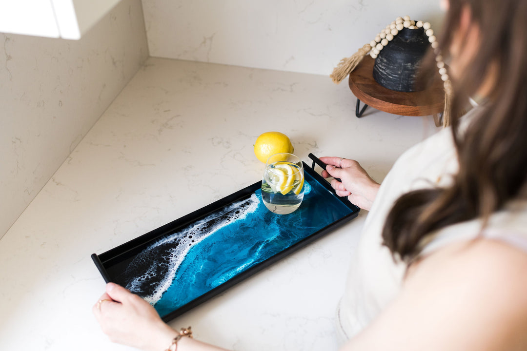 Resin Black Rectangle Tray-0