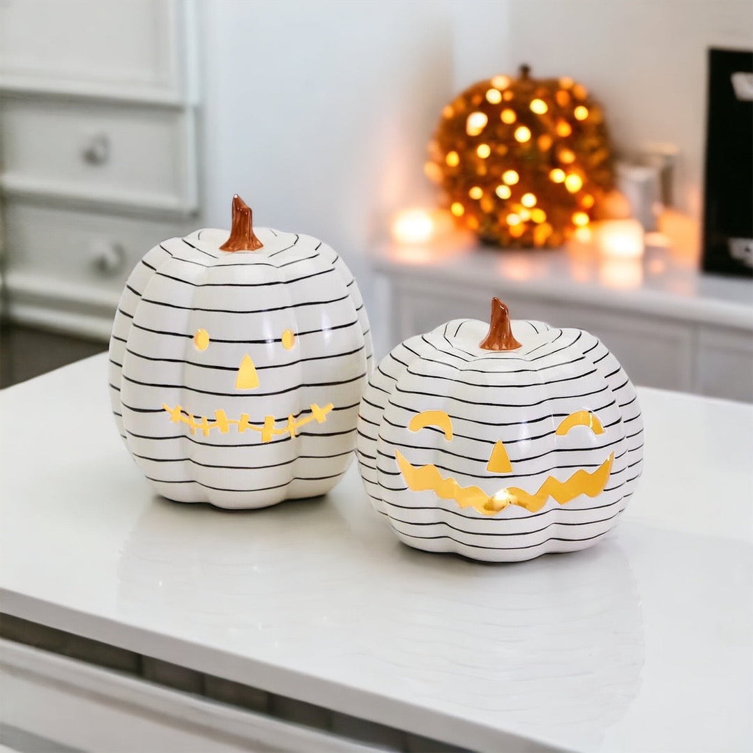 Black and White LED Pumpkin-1