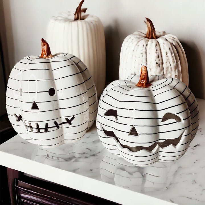 Black and White LED Pumpkin-3