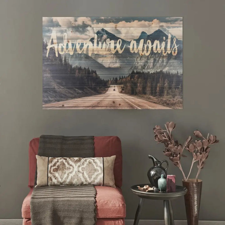 Adventure Awaits Wood Plank Wall Art - Wall Art