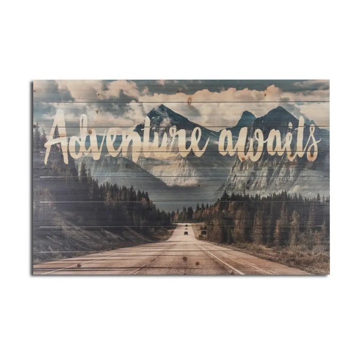 Adventure Awaits Wood Plank Wall Art - Wall Art