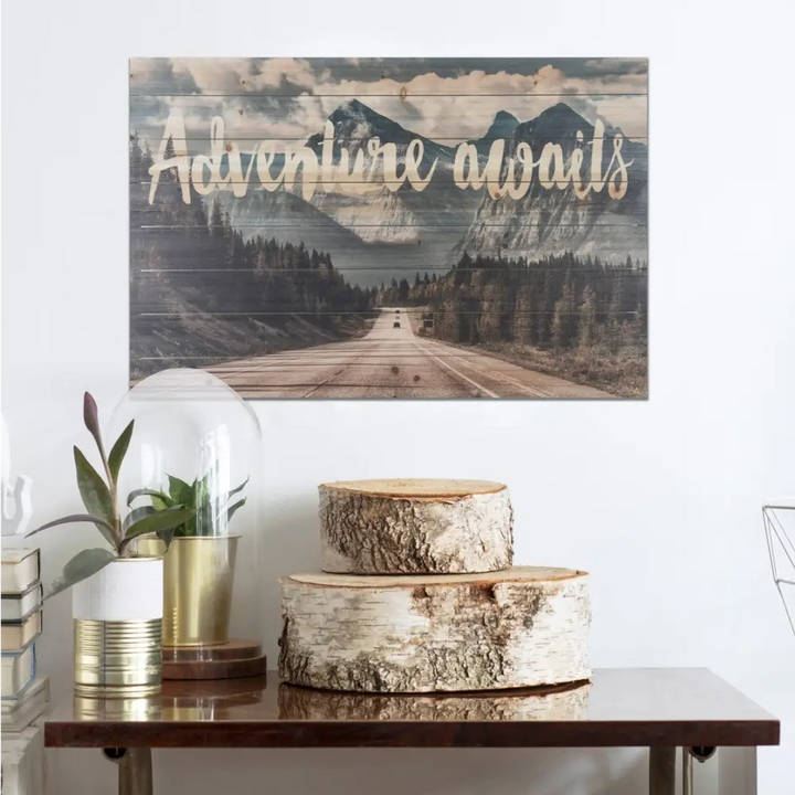 Adventure Awaits Wood Plank Wall Art - Wall Art