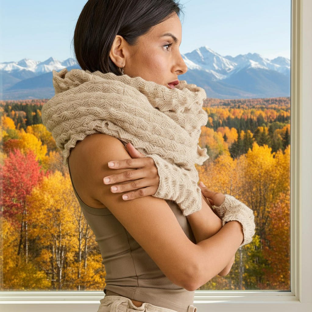 beige alpaca scarf