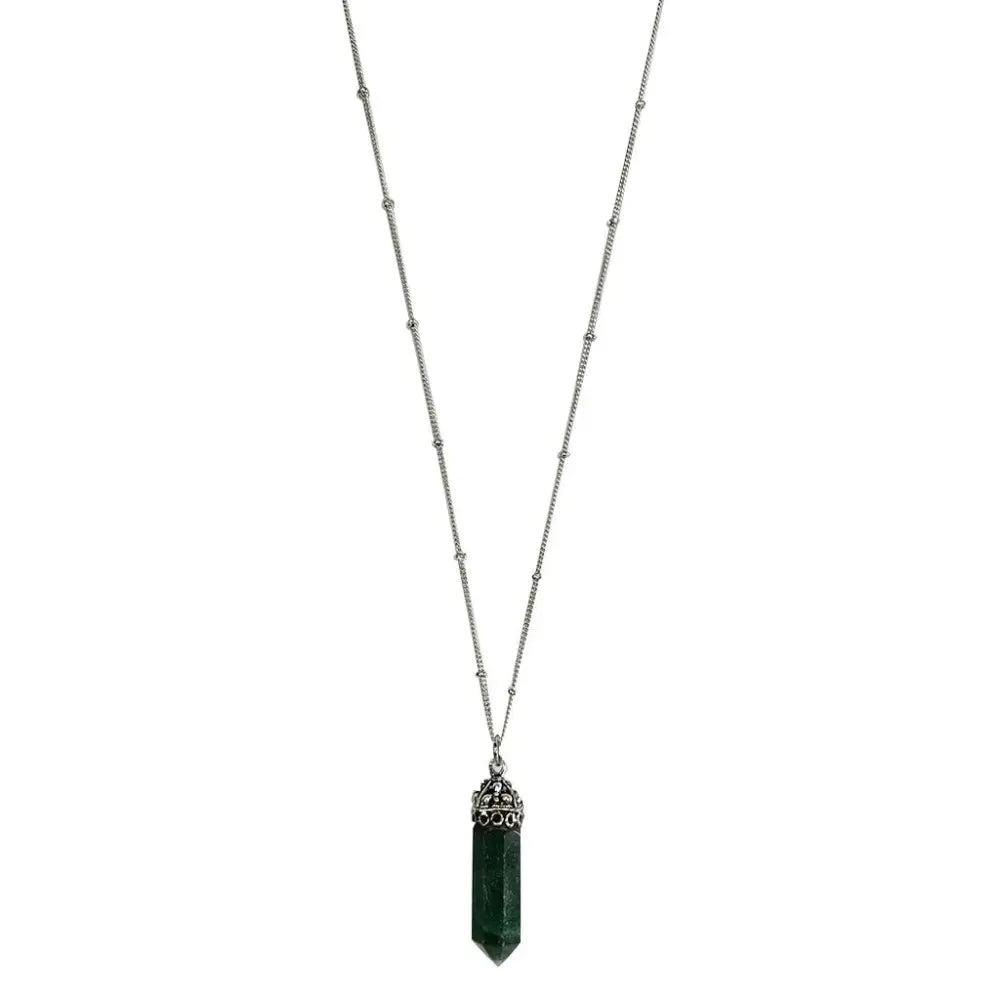 Aventurine Crystal Necklace -13inch long - EcofiedHome