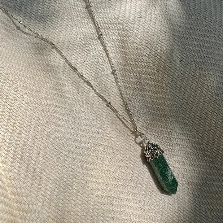 Aventurine Crystal Necklace -13inch long - EcofiedHome