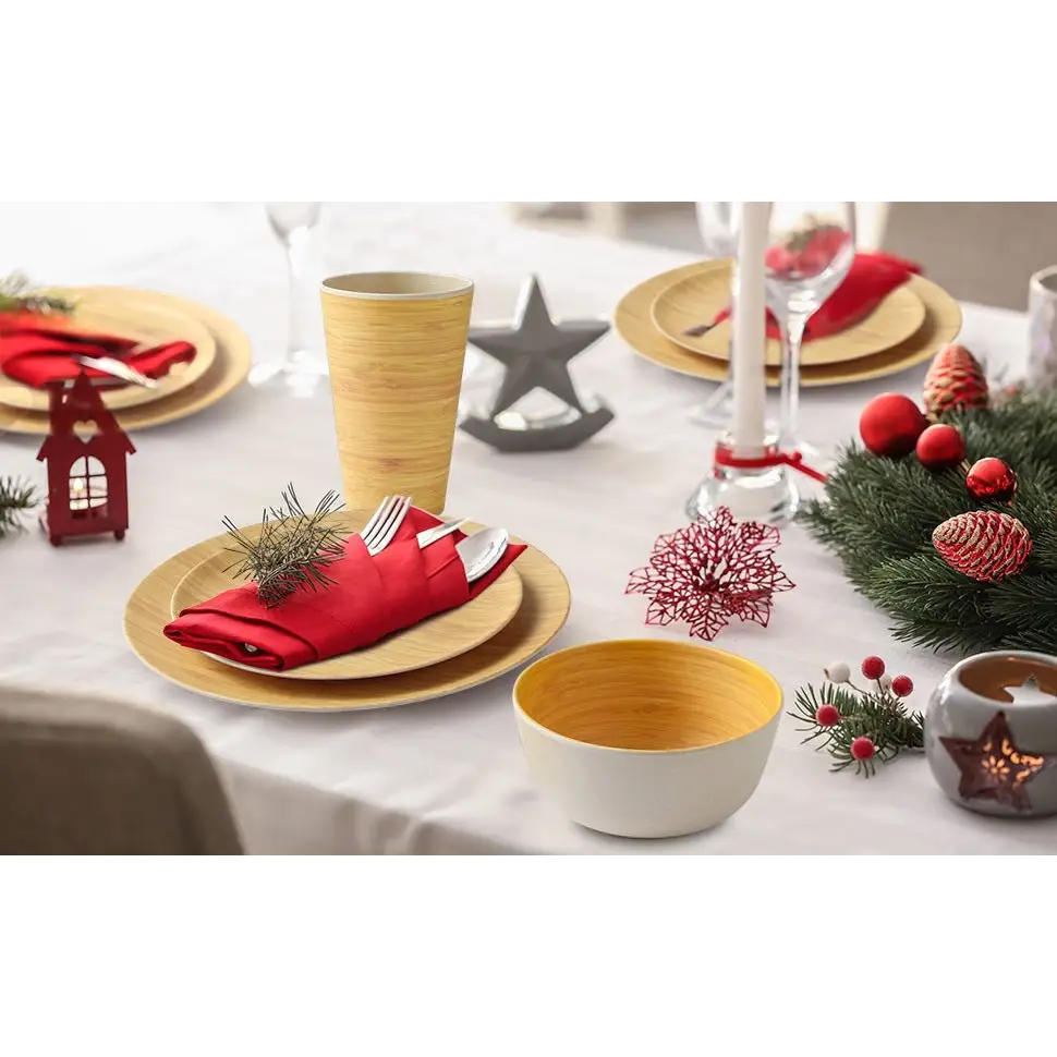 Bamboo Fiber Dinnerware 4Pcs/16Pcs - EcofiedHome