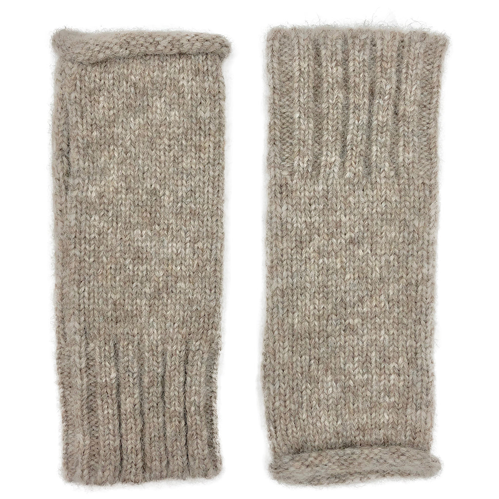 Beige Essential Knit Alpaca Gloves-0