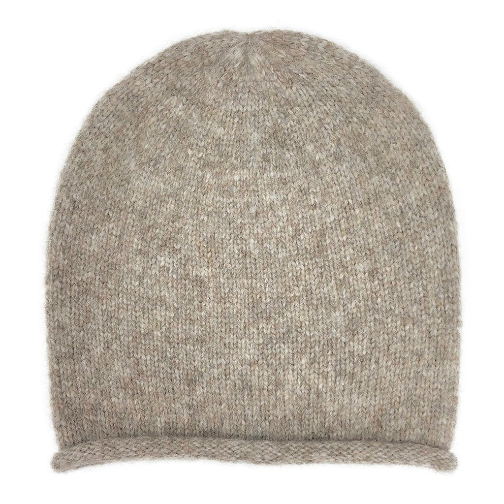 Beige Essential Knit Alpaca Beanie-3