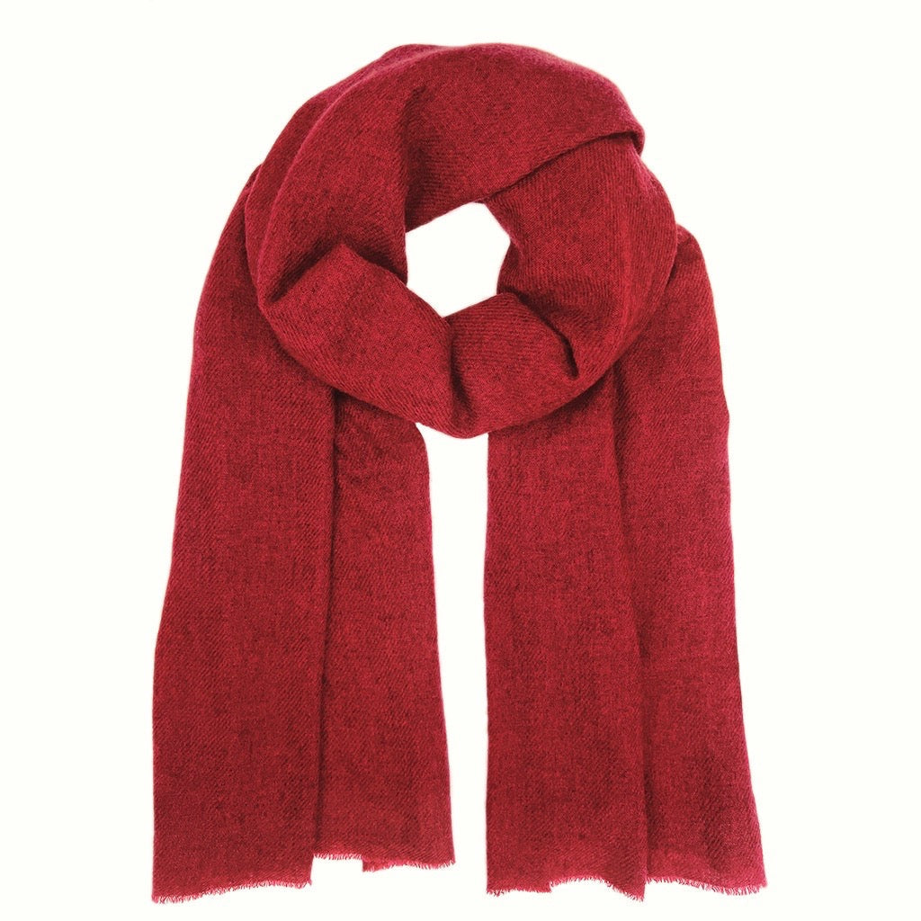 Berry colored Himalayan cashmere scarf