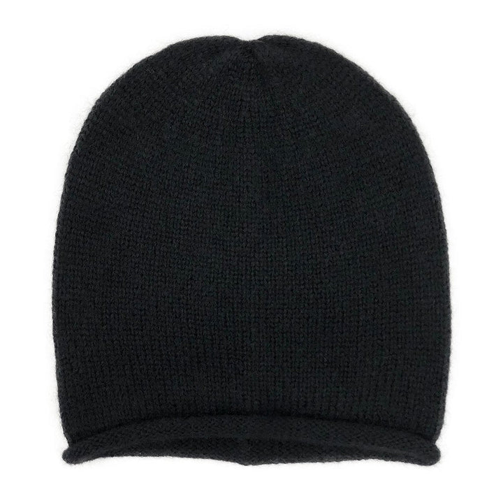 Black Essential Knit Alpaca Beanie-3