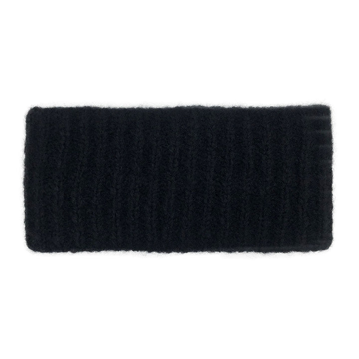 Black Ribbed Alpaca Ear Warmer-2