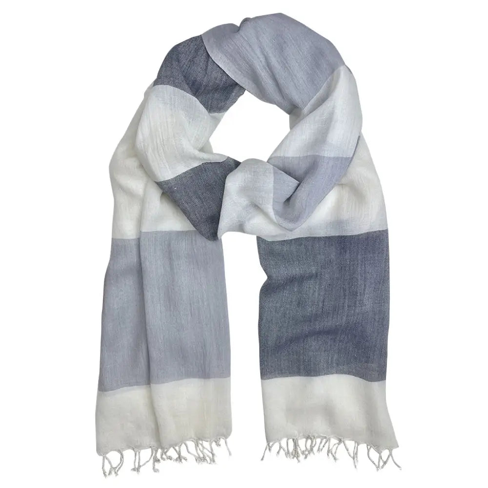 Bold Stripe Milk Yarn Scarf - EcofiedHome