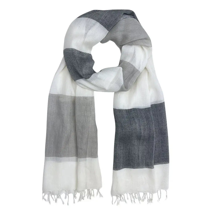 Bold Stripe Milk Yarn Scarf - EcofiedHome