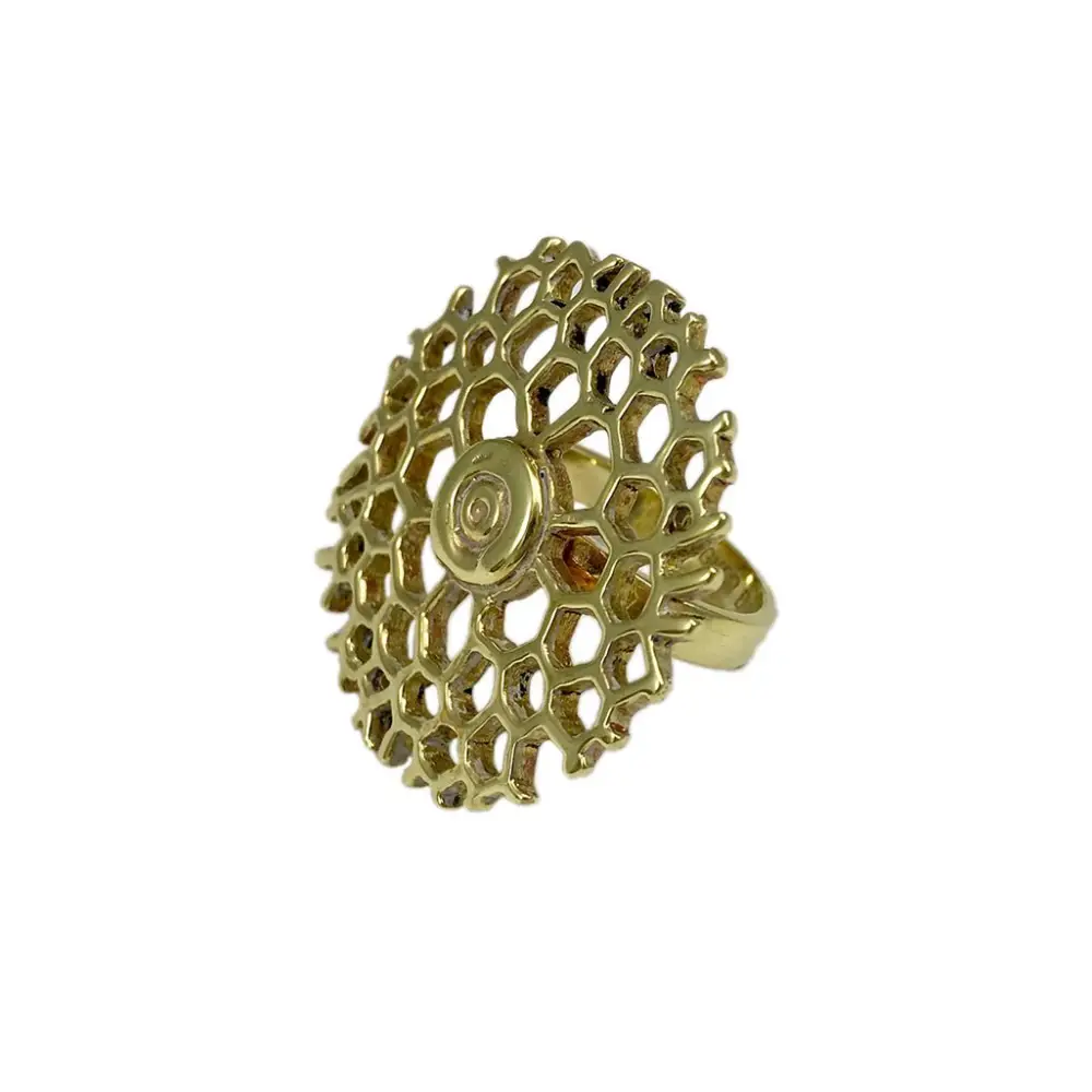 Bombshell Honeycomb Ring - 1.25"+ Adjustable band - EcofiedHome