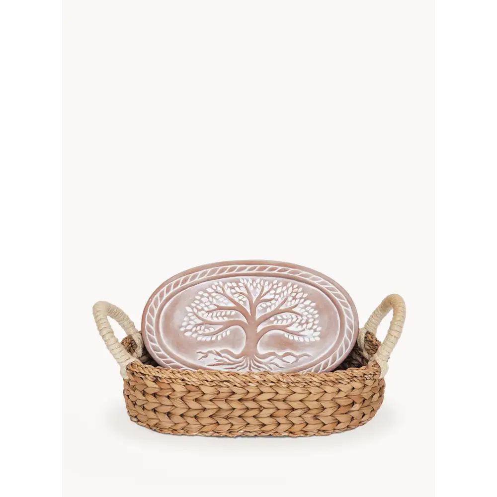 Bread Warmer & Basket - Tree of Life Oval-0