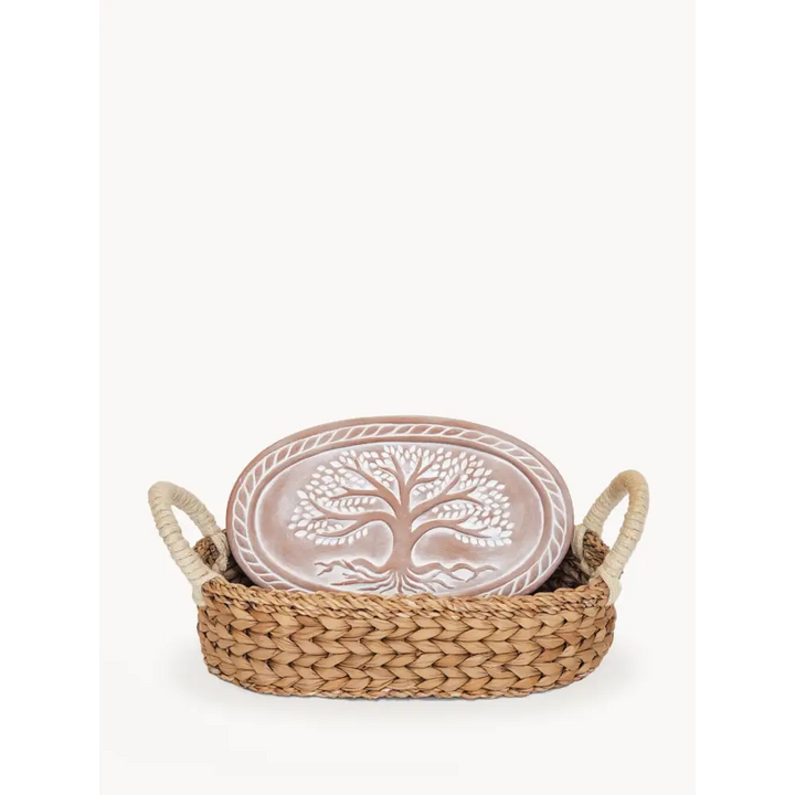 Bread Warmer & Basket - Tree of Life Oval-0