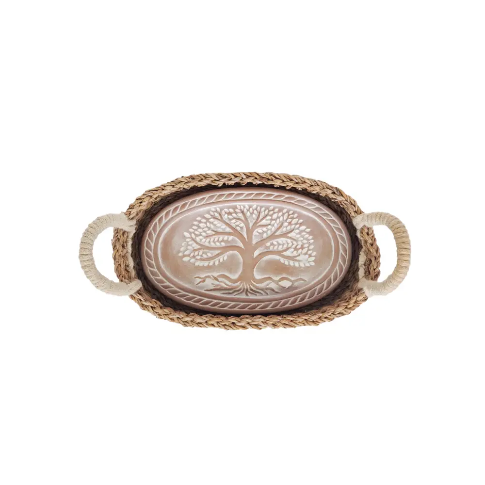 Bread Warmer & Basket - Tree of Life Oval-3