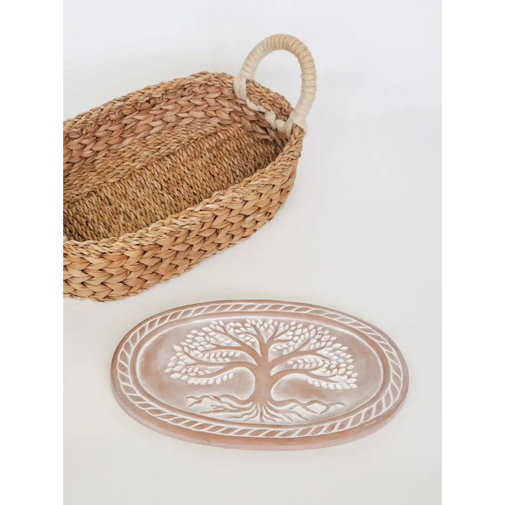 Bread Warmer & Basket - Tree of Life Oval-2