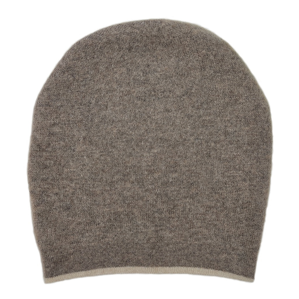 Coffee + Cream Reversible Cashmere Beanie-2