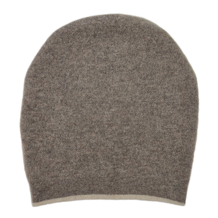 Coffee + Cream Reversible Cashmere Beanie-2