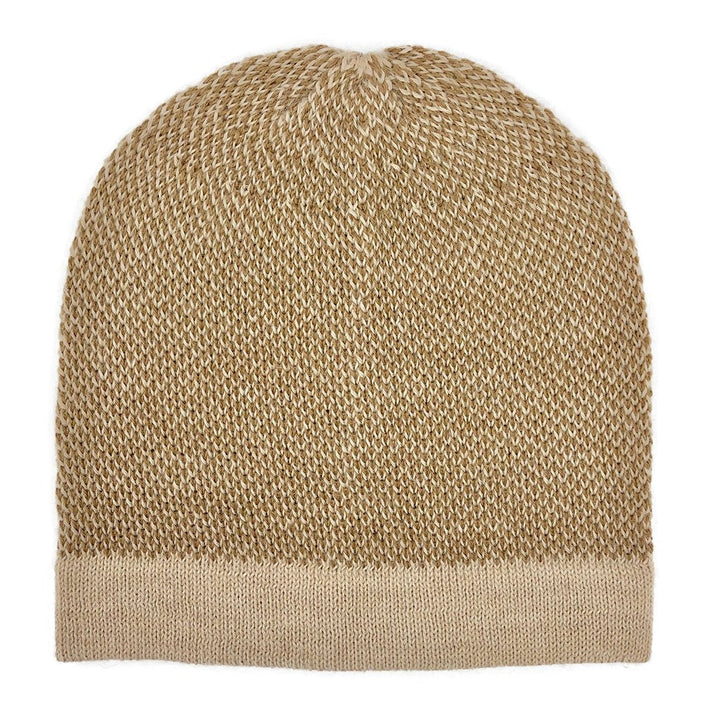 Camel Interwoven Alpaca Beanie-2