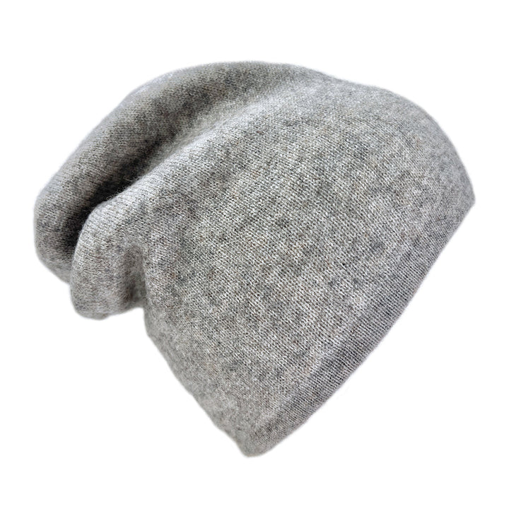 Classic Gray Reversible Cashmere Beanie-1