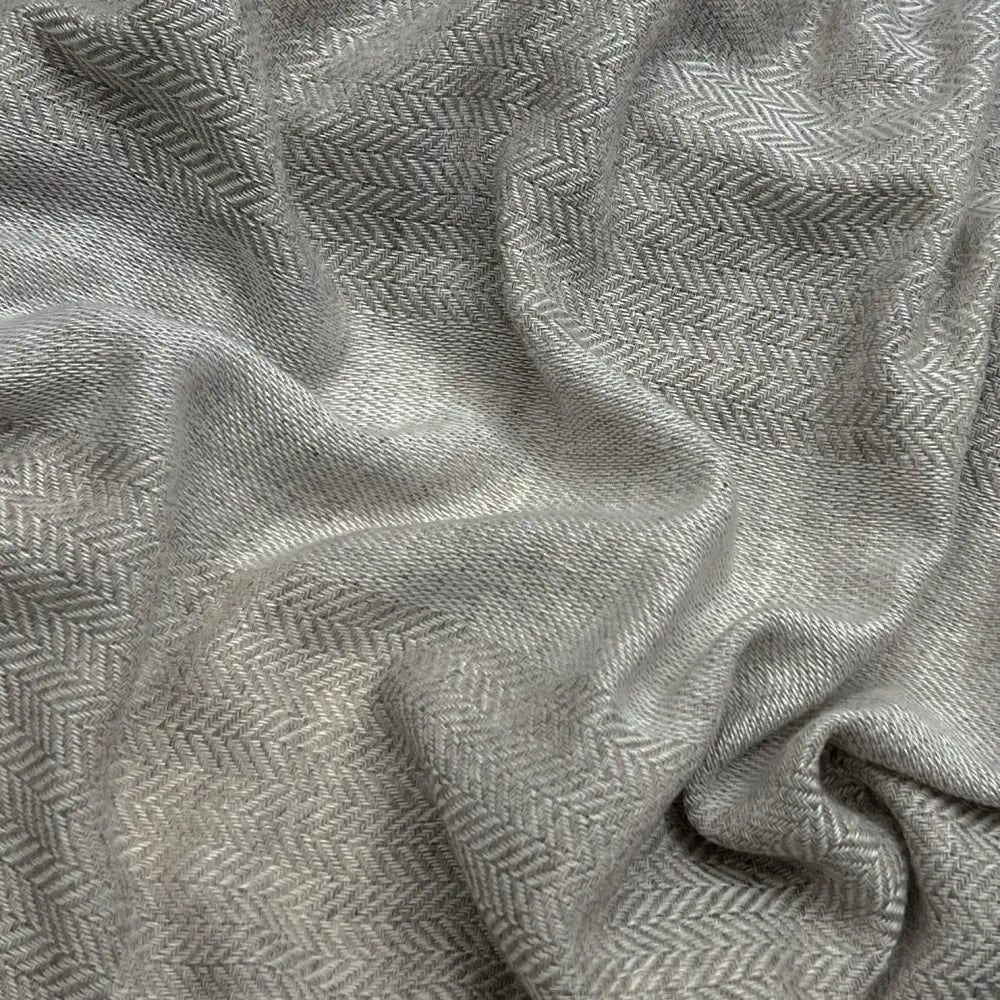 Champagne Herringbone Wool Scarf - EcofiedHome