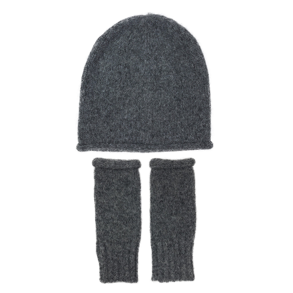 Charcoal Essential Knit Alpaca Beanie-4