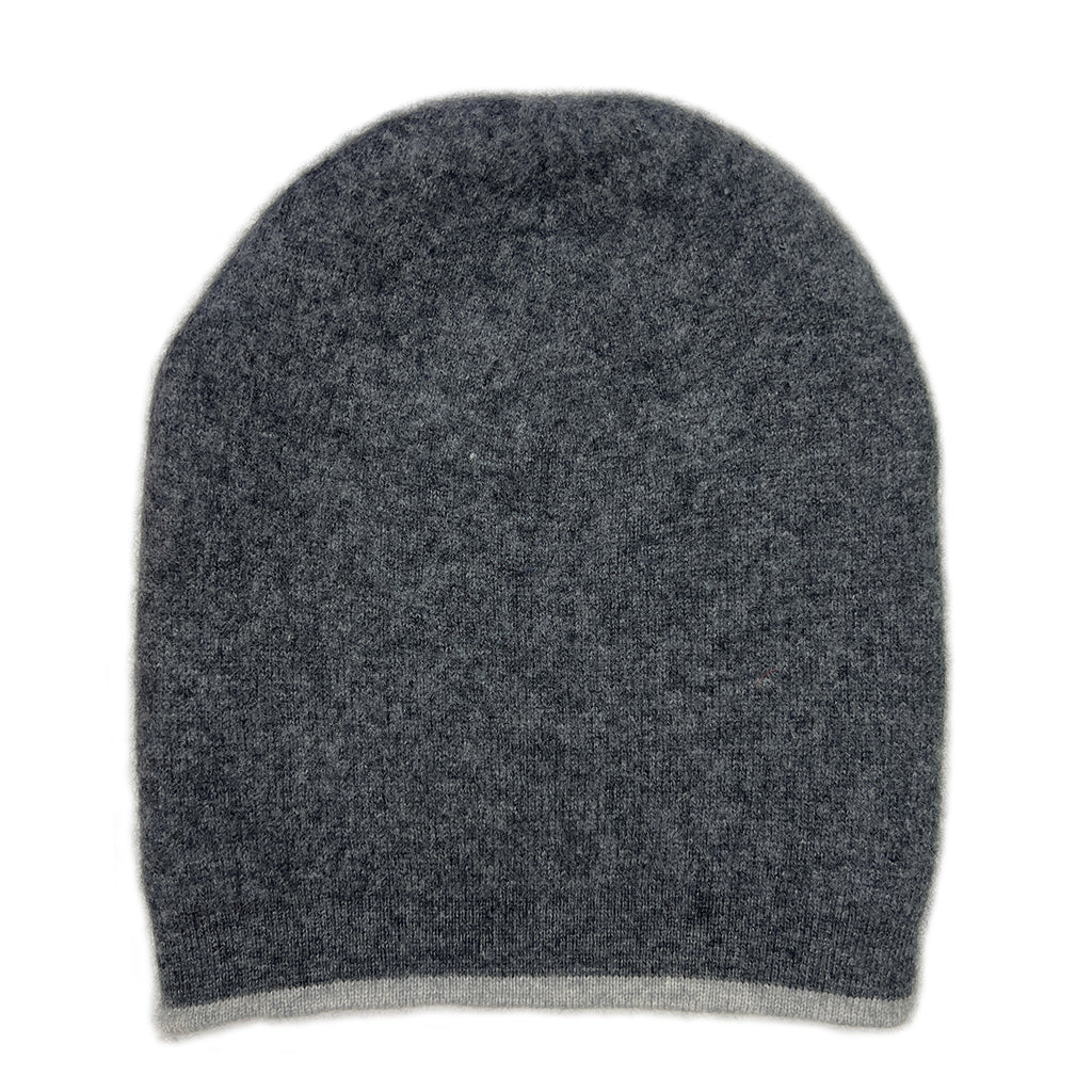 Charcoal + Ash Reversible Cashmere Beanie-2