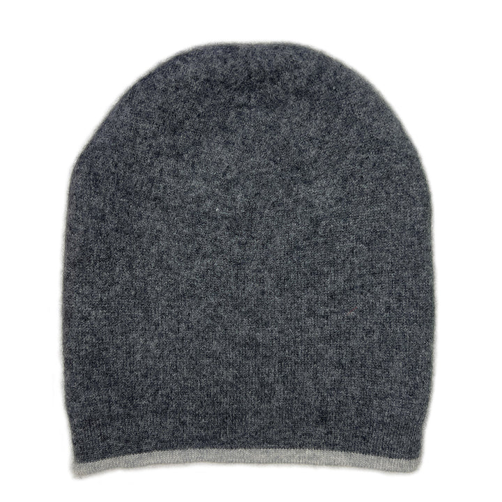 Charcoal + Ash Reversible Cashmere Beanie-2