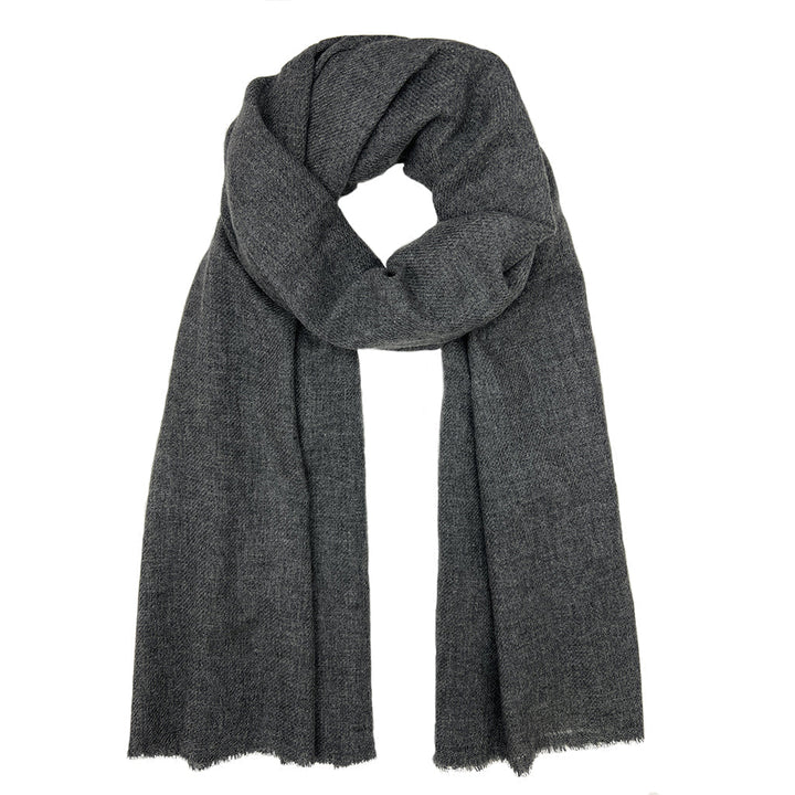 Charcoal Handloom  Cashmere Scarf-0