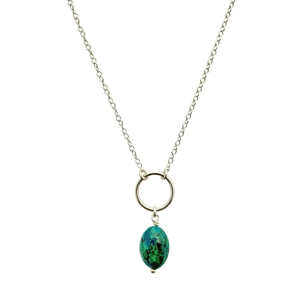 Chrysocolla Circle Necklace - EcofiedHome