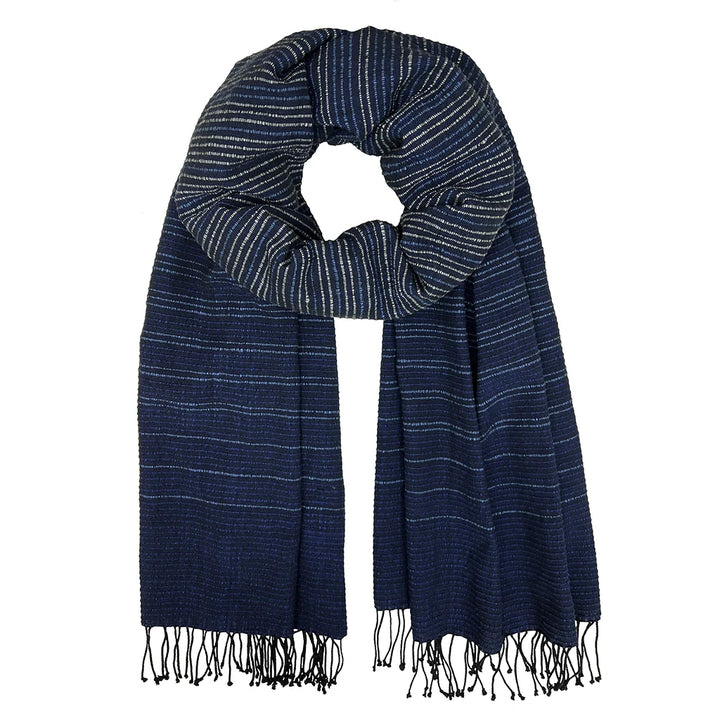 Ethiopian Handloom Wrap Scarf with Hand Knotted Fringe