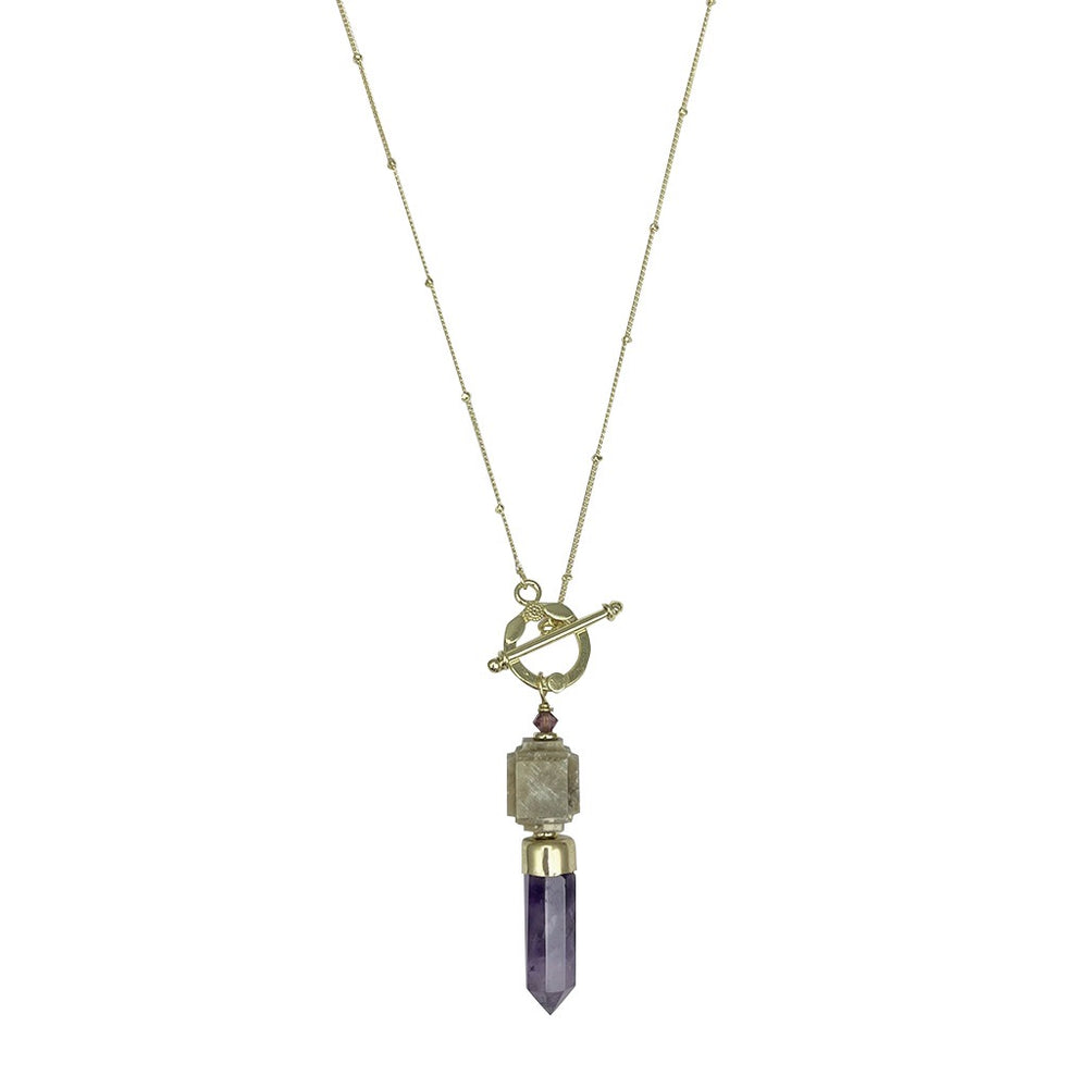 Amethyst Lariat Necklace-0