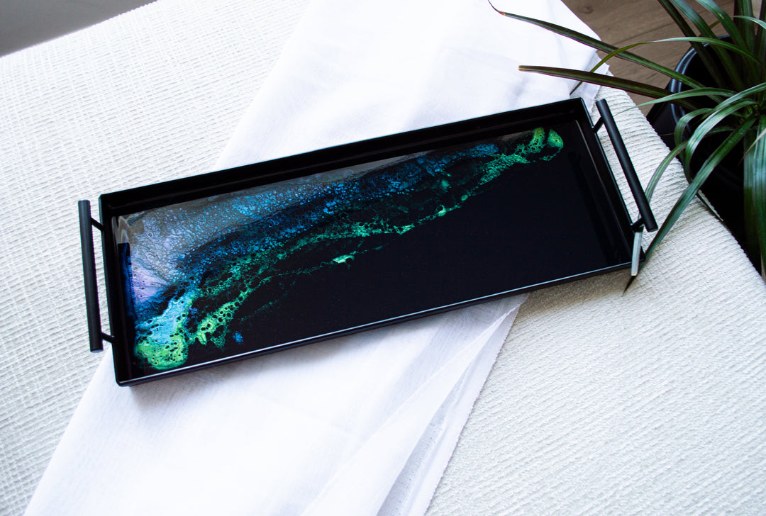 Resin Black Rectangle Tray-9