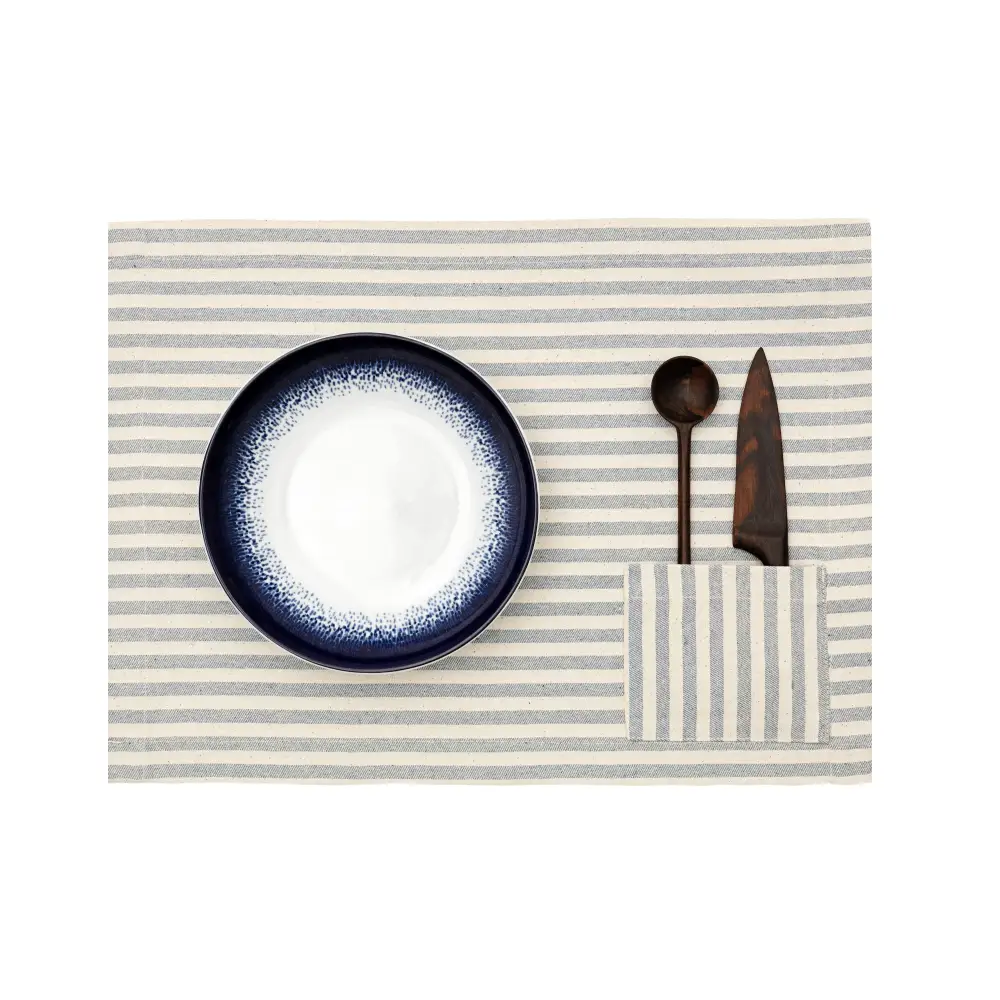 Placemats with Pocket, Set of 4 - Denim-2