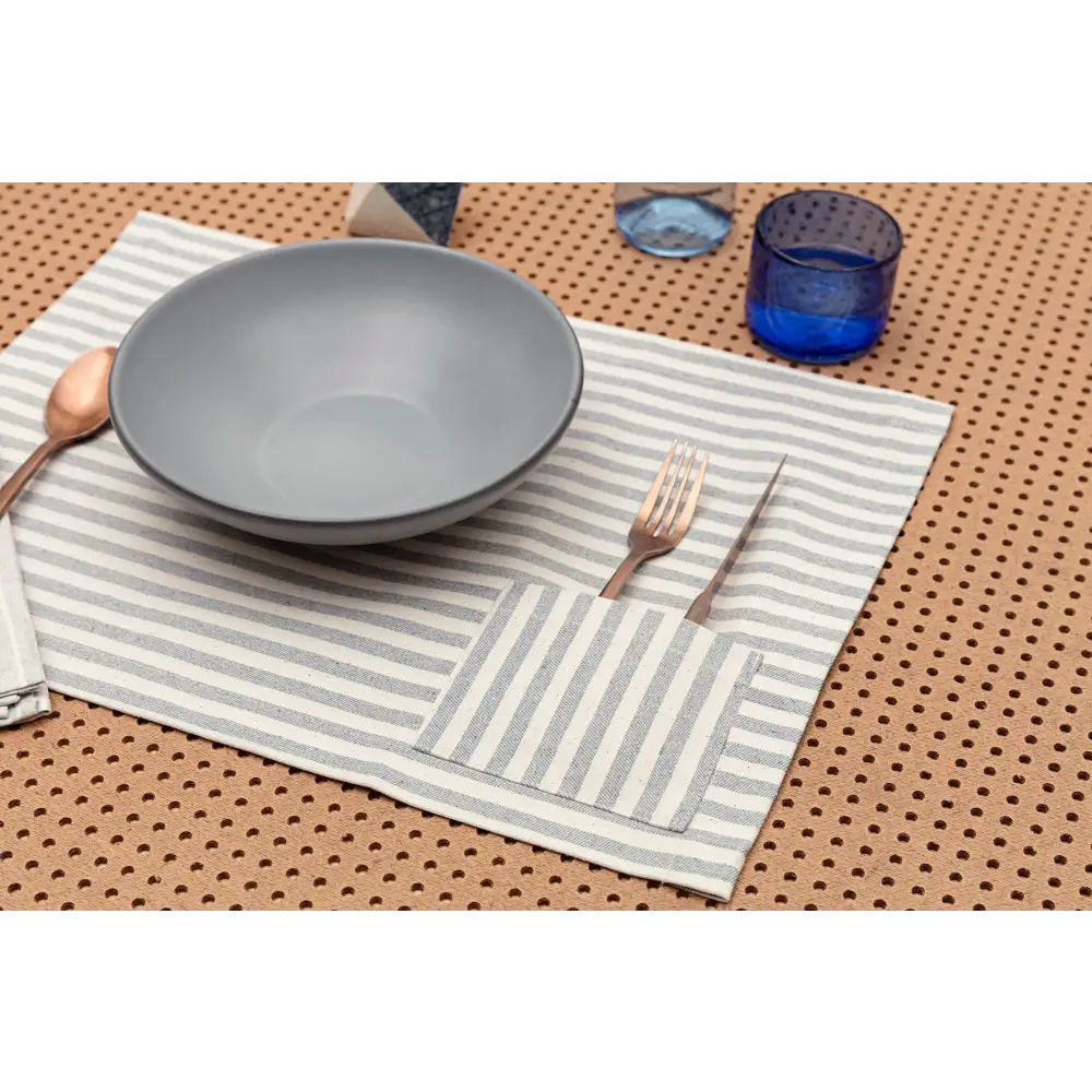 Placemats with Pocket, Set of 4 - Denim-0
