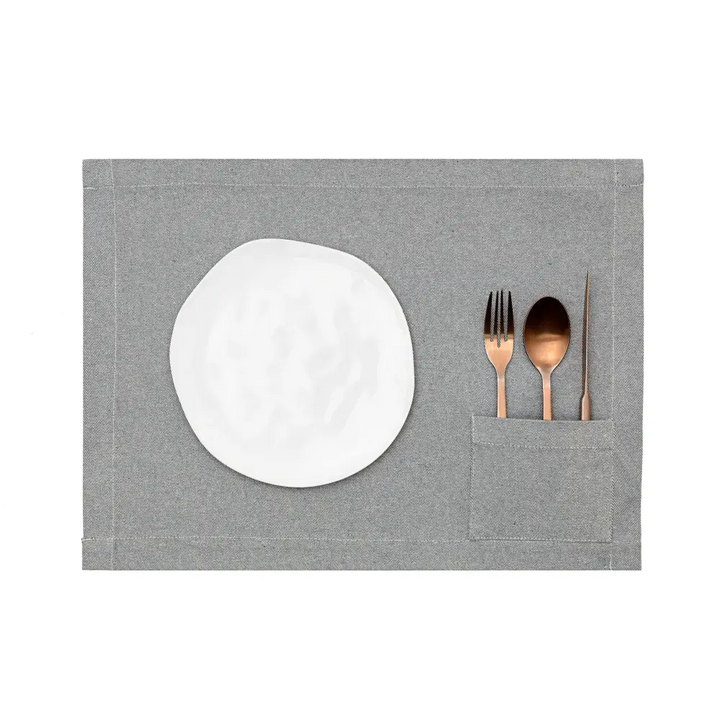 Placemats with Pocket, Set of 4 - Denim-4
