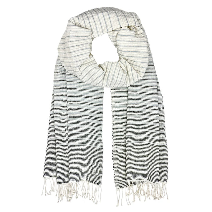 Ethiopian Handloom Wrap Scarf with Hand Knotted Fringe